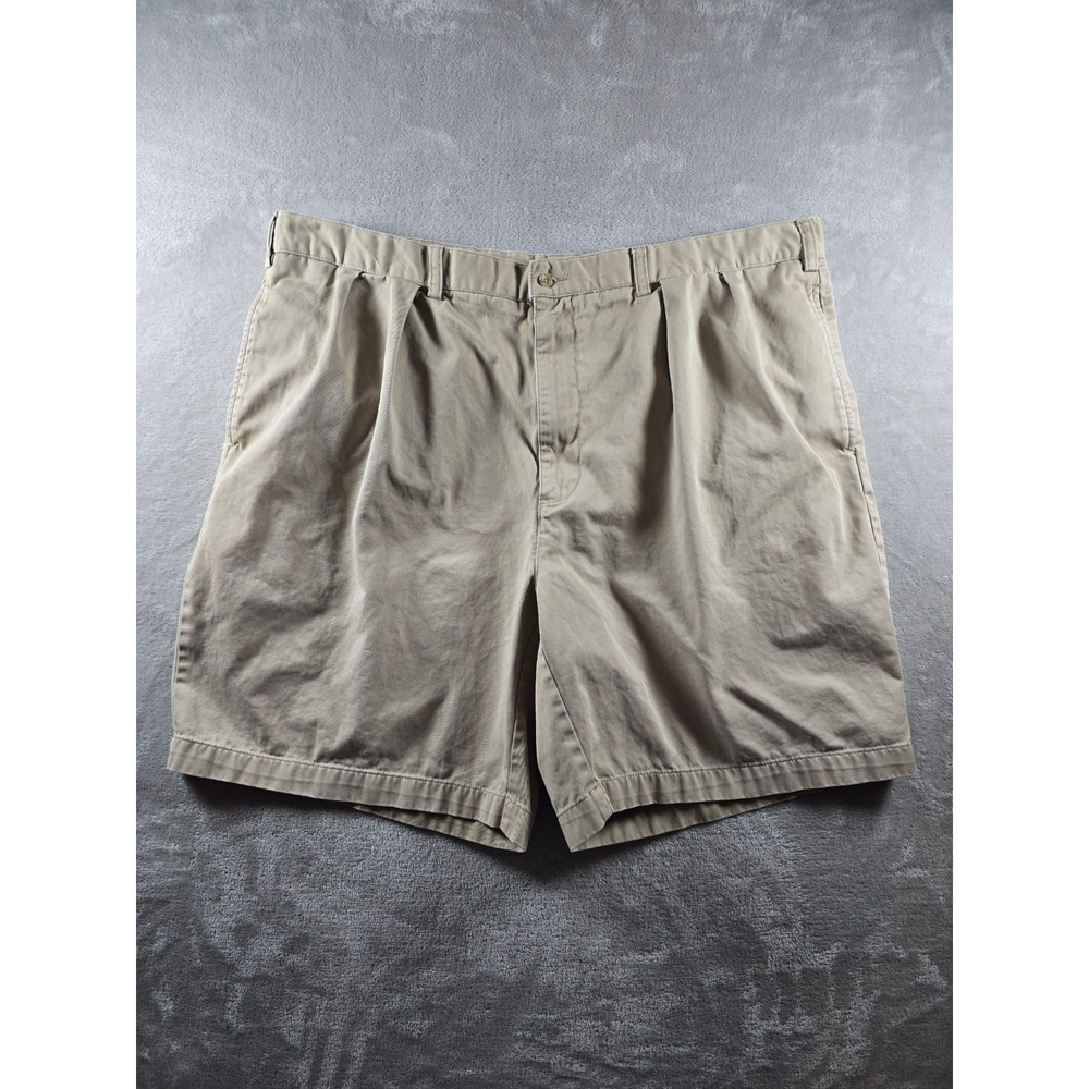 Polo Ralph Lauren Tyler Short Mens 44B Fit 42 Tan Khaki Pleated Chino Y2K